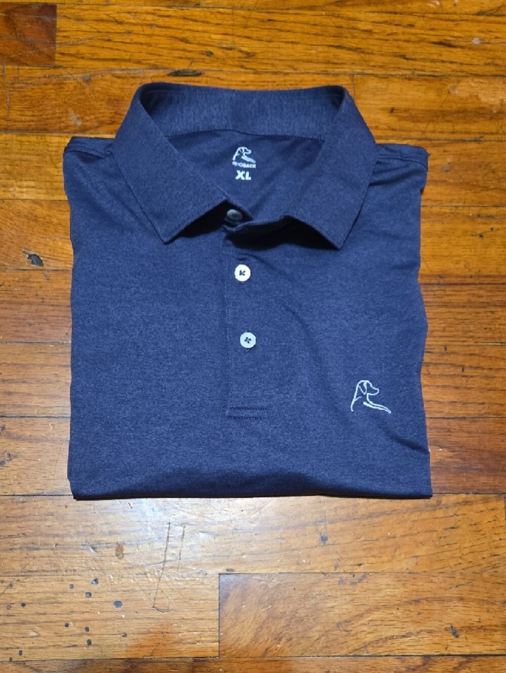Rhoback Polo Shirt Men's XLarge Blue Solid Performance Golf Stretch Tagless